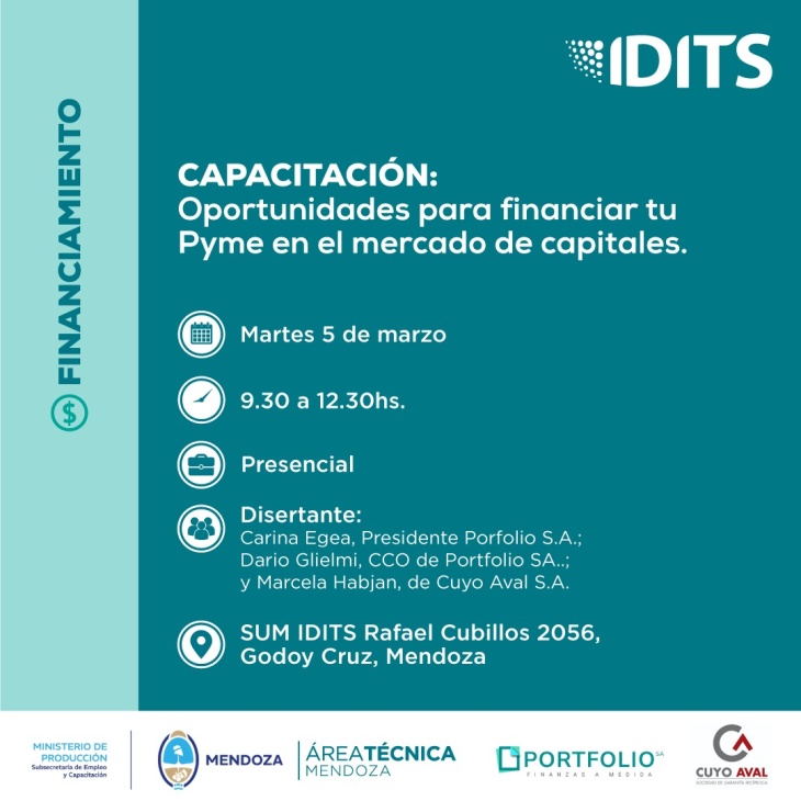 Pymes mendocinas podrán capacitarse en financiamiento en el mercado de ...