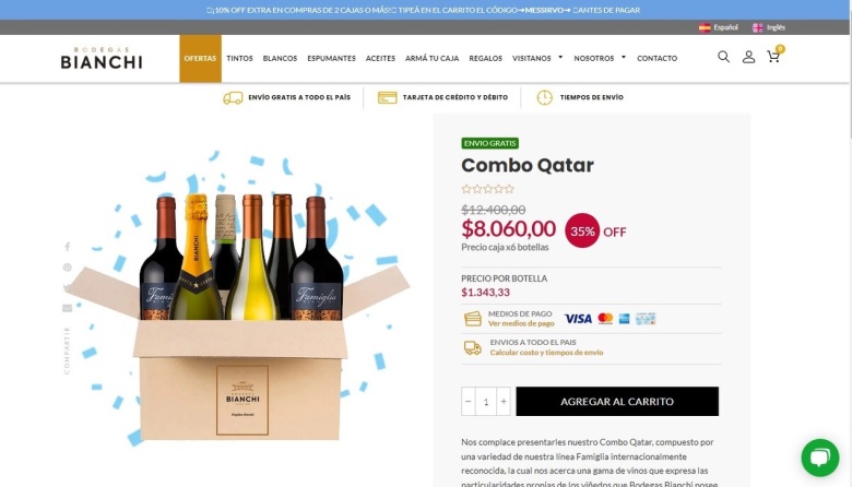 Llegó "Vino para Qatar": Bianchi lanza descuentos "mundiales" en su tienda online