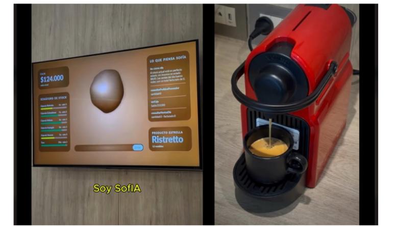 Cómo es “SofIA”, la primera cafetería mendocina gestionada por una inteligencia artificial